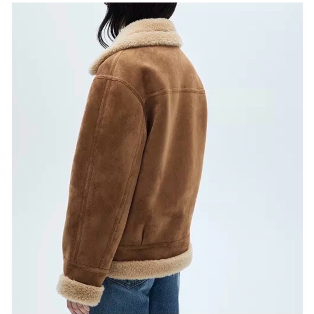 Mango Brown Shearling Jacket - Picture 3 of 6